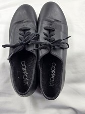 Coppila Womens Tap Shoes Size 8 Black Leather Lace Up