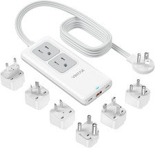 Universal Travel Adapter Kit, International Power Adapter with 5Ft Extension Co