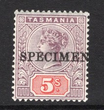 TASMANIA 1892 5S LILAC & RED TABLET OPT SPECIMEN. SG 223. FINE MINT.