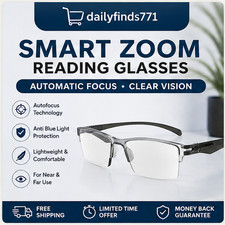 2PCS Auto Focus Glasses Self Adjusting, Intelligent Dual Focus Smart Reading Gla