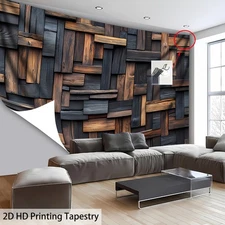 1pc Elegant Wood Grain Wall Tapestry - Luxury Textured Polyester Fiber Tapestry