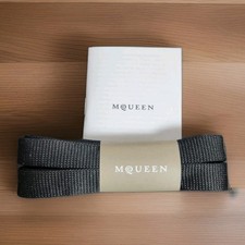 Alexander McQueen Black Replacement Shoe Laces w/ Booklet Made in Italy   OEM
