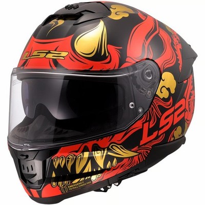 LS2 FF808 Stream II Drako Integralhelm Motorradhelm Motorrad Sturzdeckel rot