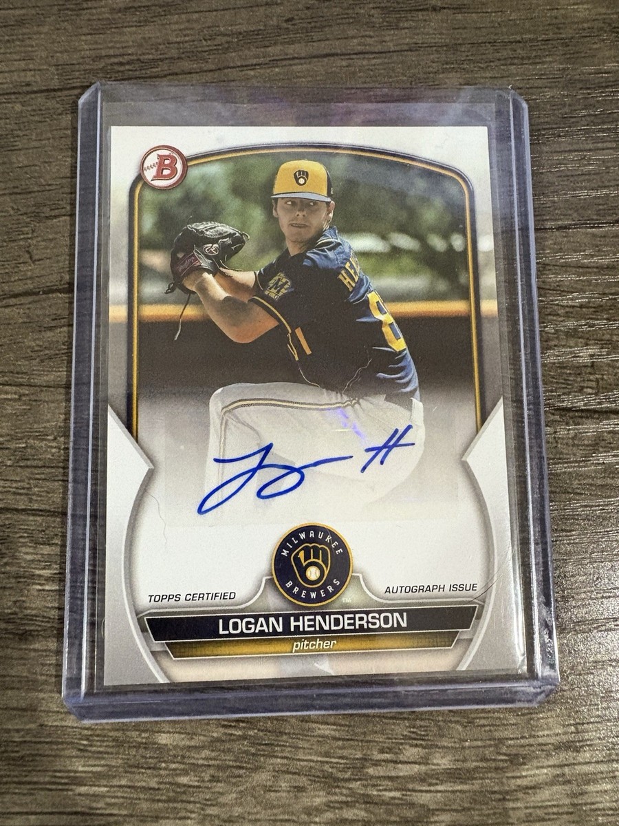 2023 Bowman Prospect Autographs Logan Henderson Auto Milwaukee