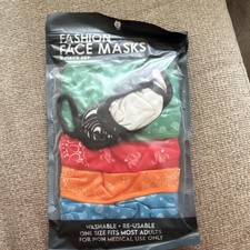 Fashion Face Masks 5pc Set Washable Reusable Non-Medical OSFM Adults