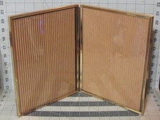 Vintage Double Hinged Gold-Plated Metal Picture Frame WITH GLASS 8 x 10 ea side.