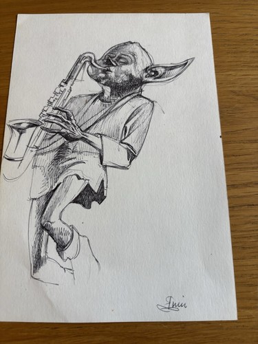 Fantastischer Richard Ennis Feder- und Tuschezeichnung surrealer Kobold der Schneckenmacher - Bild 2 von 2