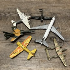 6 aviones antiguos de metal fundido a presión de colección aviones militares aviones comerciales juguetes