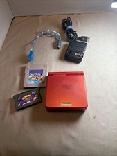 Game Boy Advance SP  Flame Red AGS 001 with charger  Tested! image