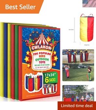 6 Pack Sturdy Potato Sack Race Bags for Kids  Adults - Fun Outdoor Games