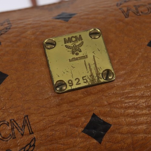 MCM Logogram Vicetos Shoulder Bag PVC Leather Brown Auth gh801 - Picture 12 of 19
