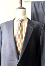 Jos. A. Bank 2-Piece Suit Men's 52L Long - 42W x 31L Herringbone Striped Wool
