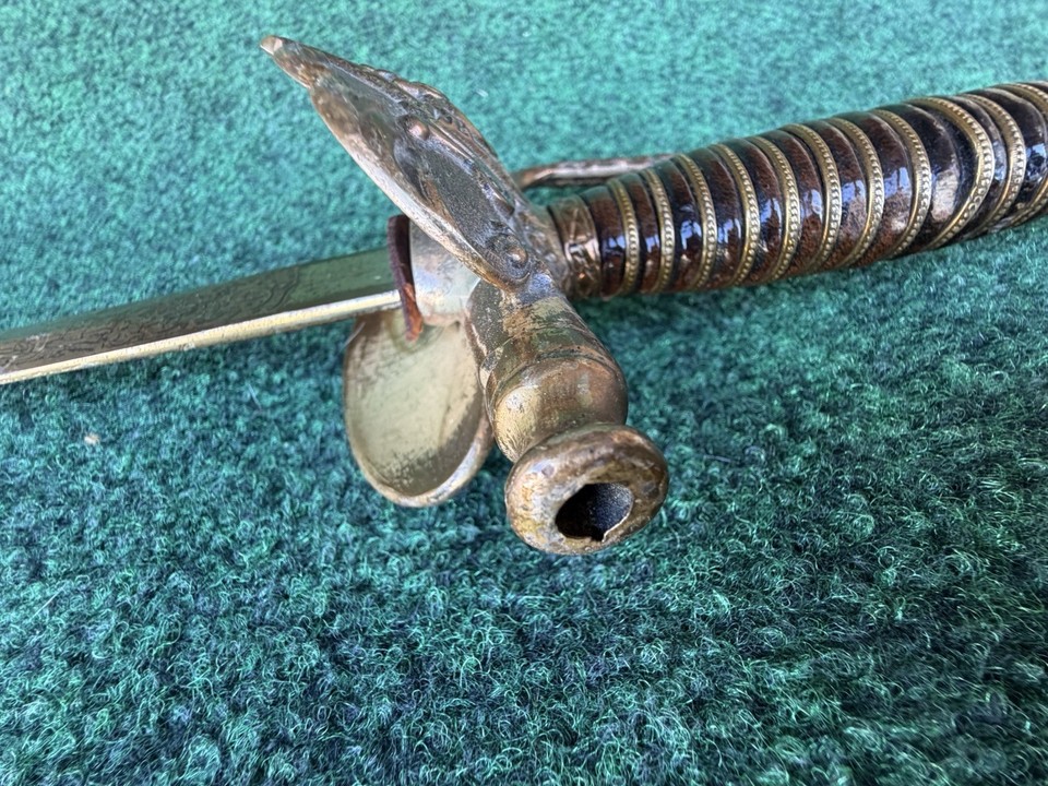 Civil War Era Fraternal WHISTLE GUARDED SWORD Gilded Mounts And Blade ...
