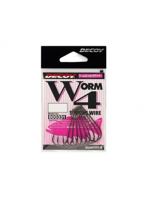 Hooks Decoy Worm 4 Strong Wire   Barbed Large Eye Hooks for Soft Baits