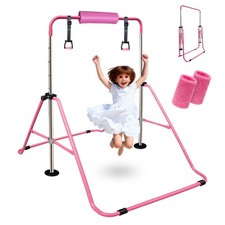 Gymnastics Bar for Kids 3-12 Years - Adjustable Height Horizontal Monkey Bars...