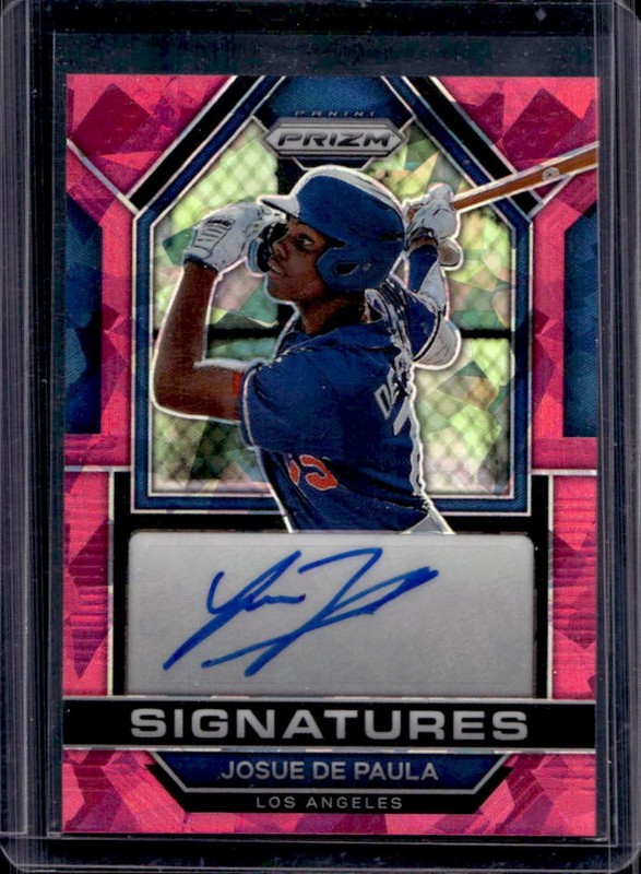 2023 Panini Prizm Josue De Paula Signatures Pink Ice Auto #SIG-JDP Dodgers