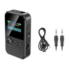 Car Bluetooth Adapter with Built-In Microphone for Hands-Free Calls and Music