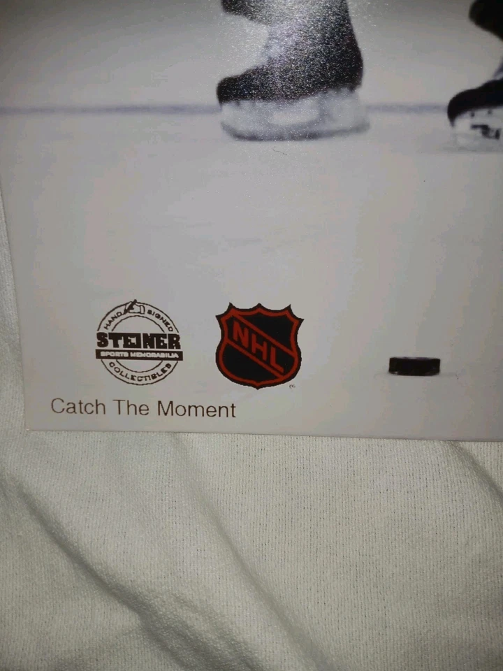 Disco de tiro Mario Lemieux Pittsburgh Penguins 16x20 foto autografiada y certificado de autenticidad Foto 3 de 3