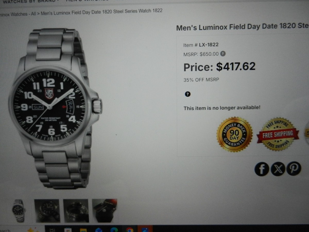 Luminox Atacama Field SERIES 1820 Men'S Watch Day Date WORKS YOU