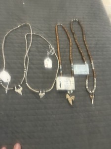 Lot Of 4 Shark Tooth Necklaces