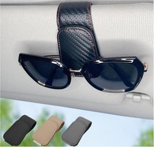 Magnetic Leather Sunglass Holder for Car, Sunglasses Clip for Car Carbon Fiber