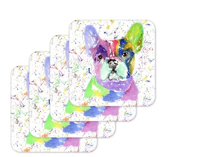 Untersetzer Französische Bulldogge Frenchie Hund Haustier Tiere Untersetzer Aquarell Kunst Geschenk