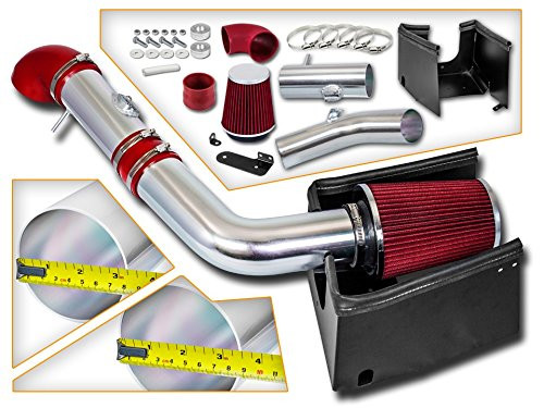 BCP RED 05-08 Ford F150 5.4L V8 Heat Shield Cold Air Intake System + Filter