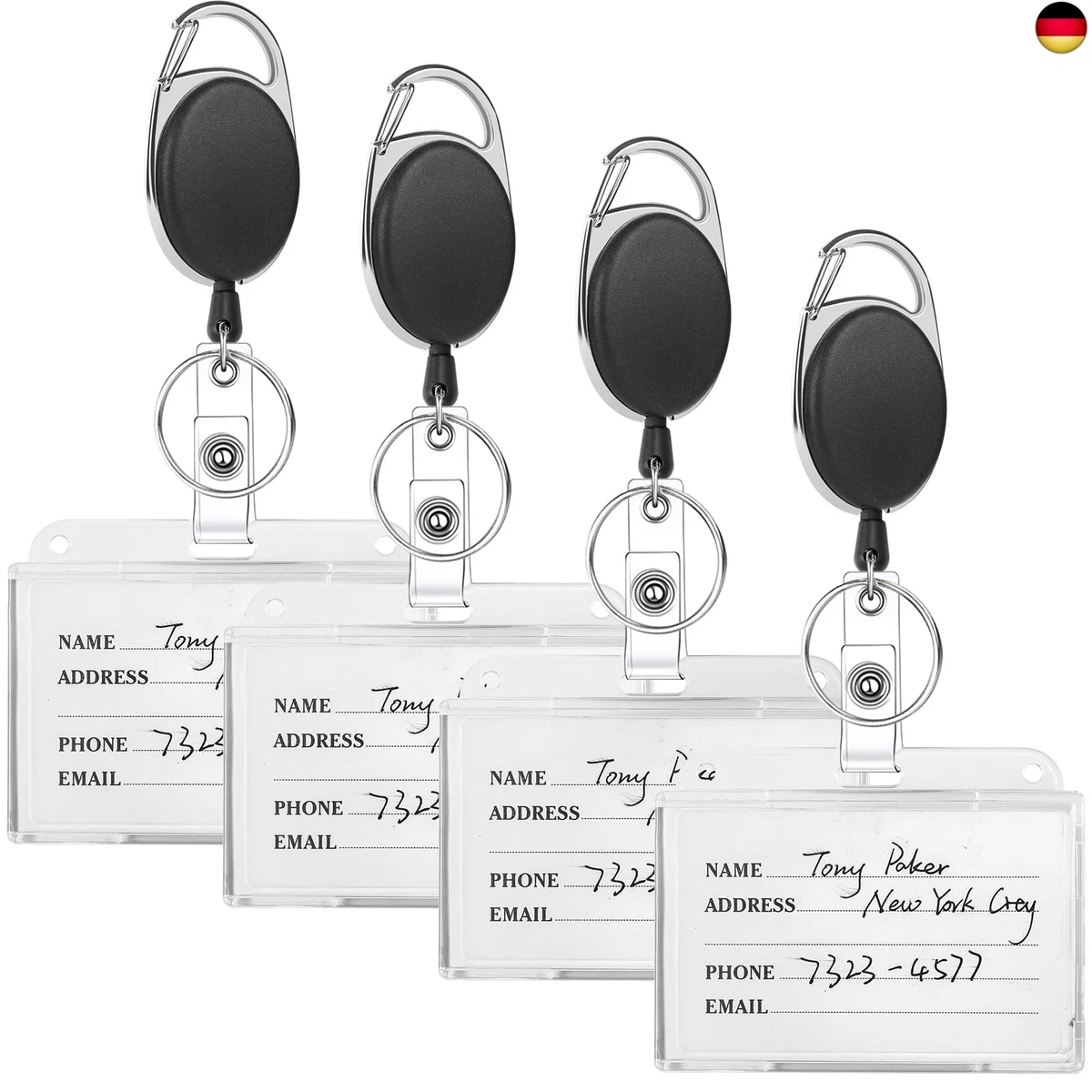 6er Set Ausweishülle Mit Band – Transparente Kar Produktbild-Vorschau 2