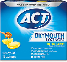 Dry Mouth Lozenges with Xylitol, Sugar Free Honey-Lemon, 18 Count