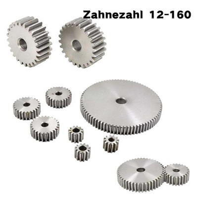 Modul 1 Stirnrad Zahnrad aus Stahl C45 gefräst 12 - 160 Zähne Flach Motor Ritzel