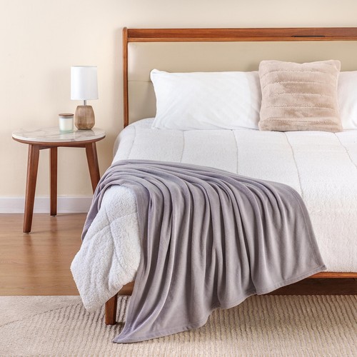 Microfleece Throw Size Bed Throw Blanket Chateau Gray, Lightweight Soft Breat... - Picture 5 of 9