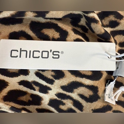 Top de algodón Pima Chico’s para mujer nuevo con etiquetas talla 2 (grande) con patrón de guepardo - Imagen 9 de 10