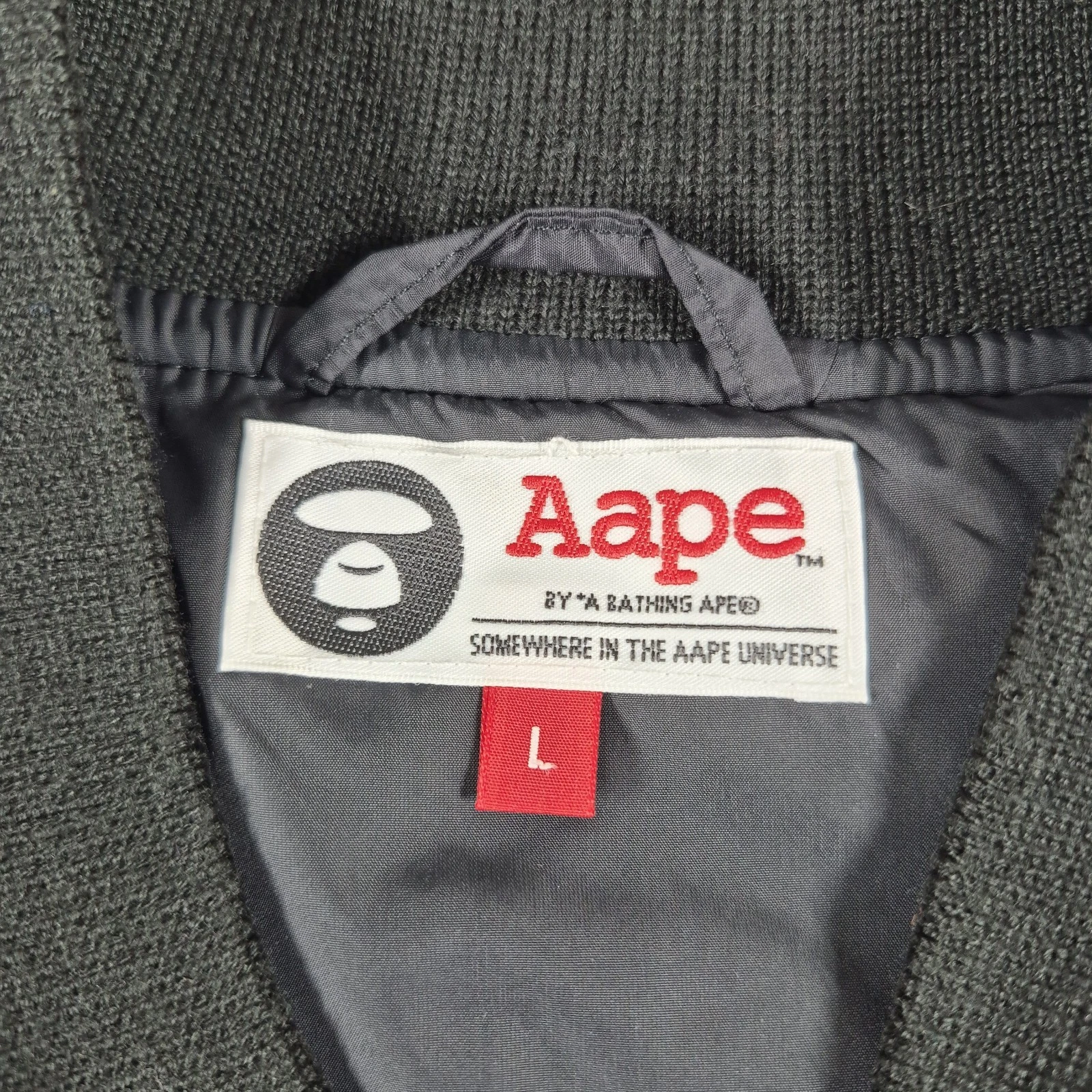 AAPE By A Bathing Ape Vest Men's Large Black Gray Streetwear Puffer Quilted Camo image 6