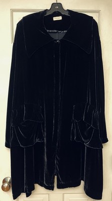 Krista Larson Black Velvet Coat Jacket OSFA