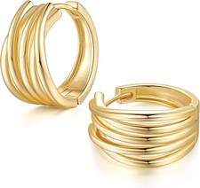 14K Gold Earrings for Women Gold Hoop Earrings for Women Trendy with Intertwined