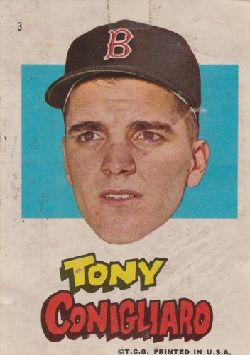 Tony Conigliaro #3 1967 Topps Red Sox Stickers card