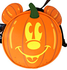 Bolso Bandolera Loungefly Mickey Mouse Brilla en la Oscuridad Calabaza - Nuevo