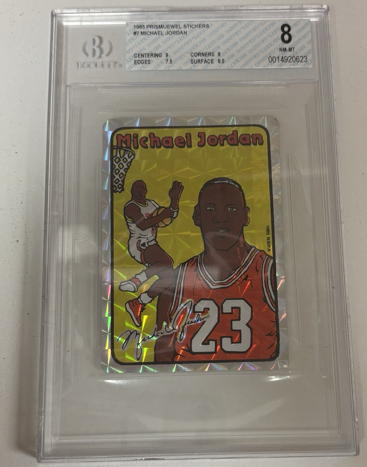 1985 Prism/Jewel Michael Jordan #7 BGS 8
