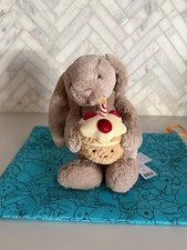 Jellycat Bashful Beige Bunny 'Birthday NWT Includes  Dust Bag And Tags