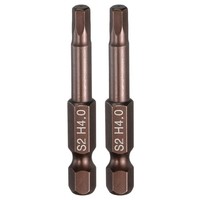 "2 StüCk Flache Sechskant-Bits H4.0 FüR Magnetspitze 1/4\" Schaft 2\" Kupfer"