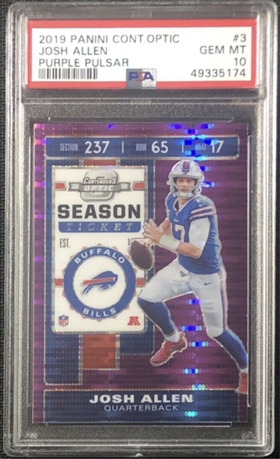 Josh Allen Panini Contenders Optic #3 Purple Pulsar