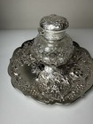 1844 Charles Boyton I Sterling Silver Inkstand Cut Crystal Inkwell London 224g — photo 8