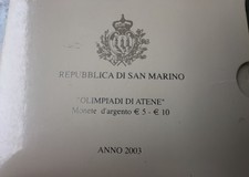 SAN MARINO 2003 DITTICO DI MONETE IN ARGENTO OLIMPIADI DI ATENE PROOF