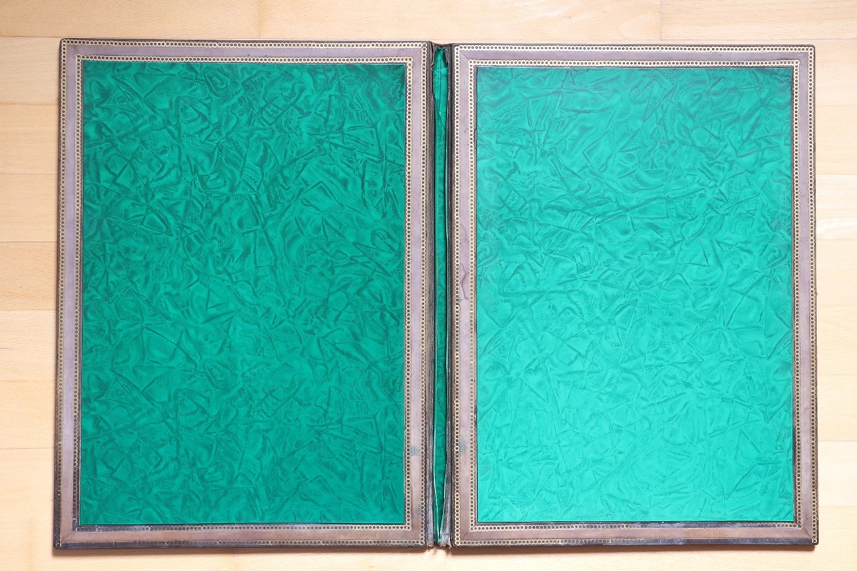 Schreibtischunterlage Leder vergoldet -  Buchbinder Arbeit 1913