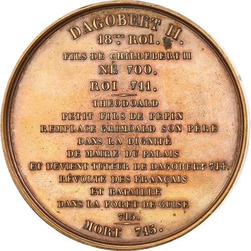 [#1028071] Frankrijk, Medaille, Les Rois de France, Dagobert II (sic) III, 1840, - Afbeelding 2 van 2