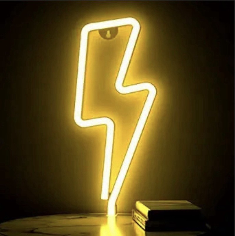 Illumina Battery Operated Neon LED Wall Art. Lightning Bolt. 13” X 5” New In Box
