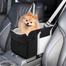 Portable Dog Car Seat for Small Dogs - Pet Booster with Safety Black