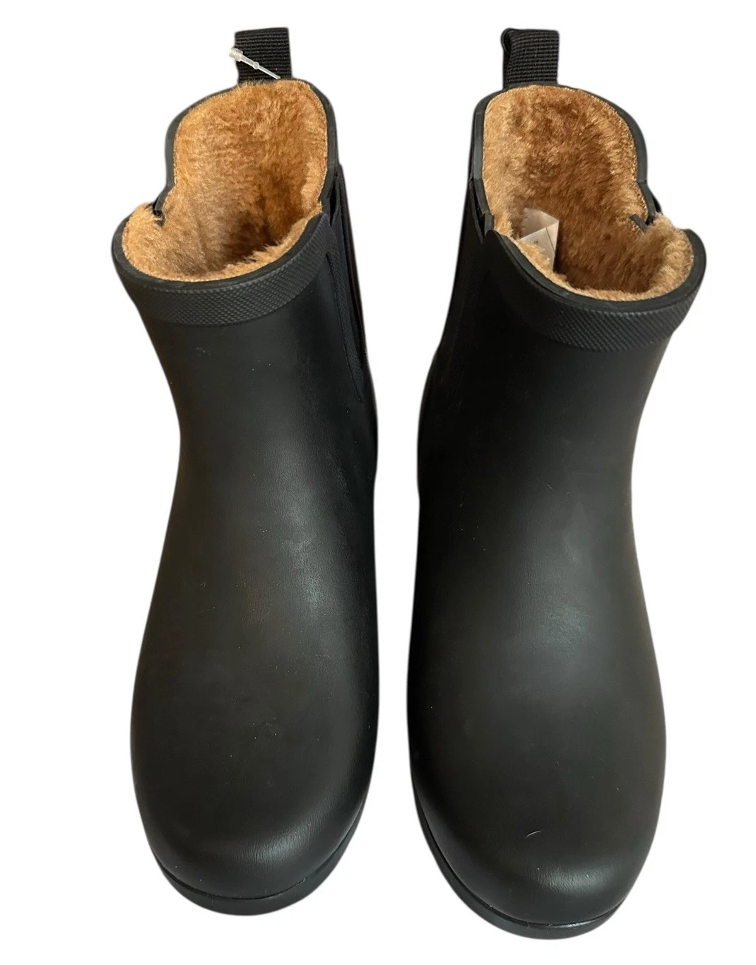 Chooka Women's Waterproof Plush Chelsea Bootie Black Lined Size 7