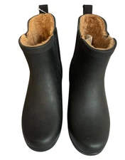 Chooka Women's Waterproof Plush Chelsea Bootie Black Lined Size 7