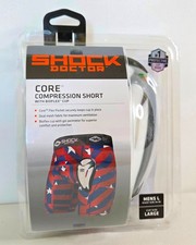 Shock Doctor Core Compression Shorts w/ Bioflex Cup, Large 34-36 STARS STRIPES